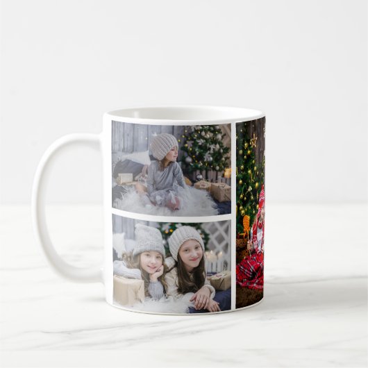 Creëer je eigen familiefoto collage kerst koffiemok (Links)
