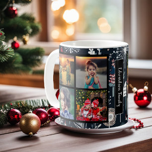 Creëer je eigen familiefoto collage kerst koffiemok
