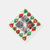 Creëer je eigen familiefoto collage kerst servet (Hoek)