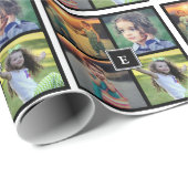 Creëer je eigen familiefoto collage monogramma cadeaupapier (Rol Hoek)
