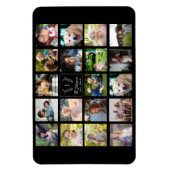 Creëer je eigen familiefoto collage monogramma magneet (Verticaal)