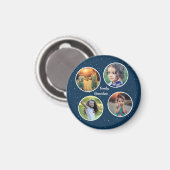 Creëer je eigen familiefoto collage monogramma magneet (Voorkant / Achterkant)