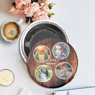 Creëer je eigen familiefoto collage monogramma magneet