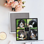 Creëer je eigen familiefoto collage monogramma magneet<br><div class="desc">Een mooie keepasmagneet. Creëer je eigen familiefoto collage magnet. U kunt uw eigen 4 foto's toevoegen en uw monogram,  naam en jaar toevoegen.</div>