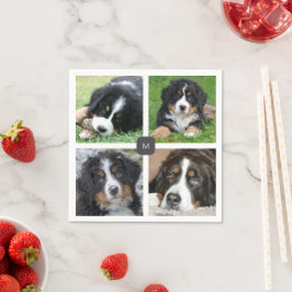 Creëer je eigen familiefoto collage monogramma servet