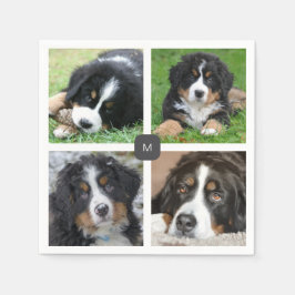 Creëer je eigen familiefoto collage monogramma servet