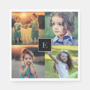 Creëer je eigen familiefoto collage monogramma servet