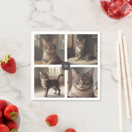 Creëer je eigen familiefoto collage monogramma servet