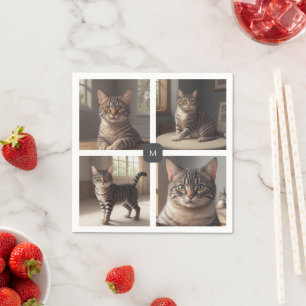 Creëer je eigen familiefoto collage monogramma servet