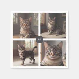 Creëer je eigen familiefoto collage monogramma servet