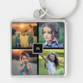 Creëer je eigen familiefoto collage monogramma sleutelhanger (Voorkant)