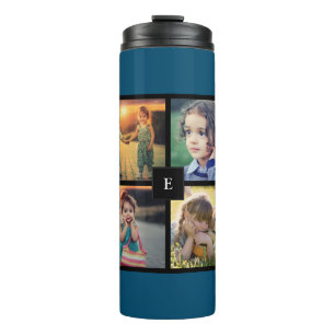 Creëer je eigen familiefoto collage monogramma thermosbeker