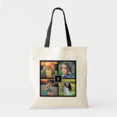 Creëer je eigen familiefoto collage monogramma tote bag (Voorkant)