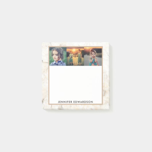 Creëer je eigen familiefoto collage op marmer post-it® notes (Voorkant)