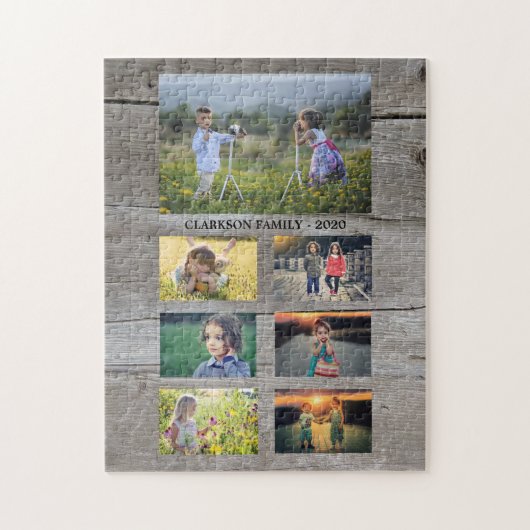 Creëer je eigen familiefoto collage puzzle legpuzzel (Verticaal)