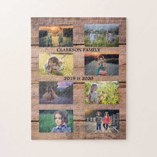 Creëer je eigen familiefoto collage puzzle legpuzzel (Verticaal)