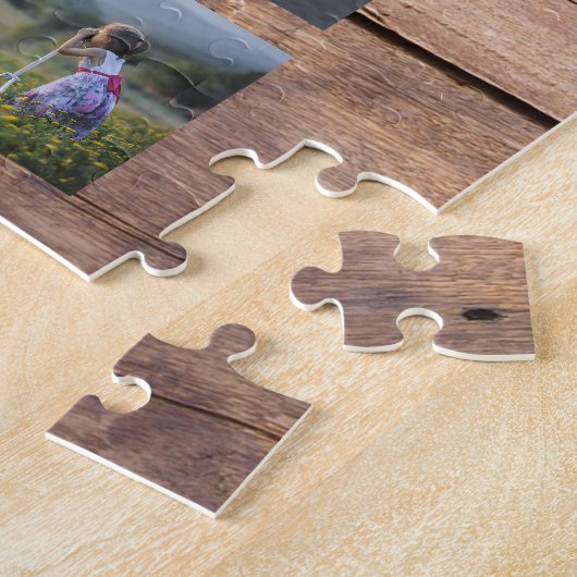 Creëer je eigen familiefoto collage puzzle legpuzzel (Zijkant)