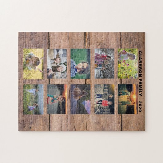 Creëer je eigen familiefoto collage puzzle legpuzzel (Horizontaal)