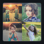 Creëer je eigen familiefoto collage trendy vierkante klok<br><div class="desc">Creëer je eigen familiefoto collage trendy Square Wall Clock.
Voeg uw eigen foto's toe en creëer een zeer persoonlijke en unieke klok.</div>
