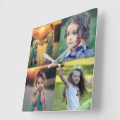 Creëer je eigen familiefoto collage vierkante klok (Hoek)