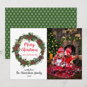 Creëer je eigen familiefoto Merry kerst heilily Feestdagenkaart (Voorkant / Achterkant)