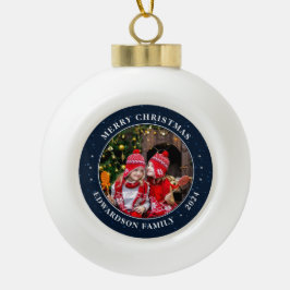 Creëer je eigen familiefoto persoonlijke kerst keramische bal ornament