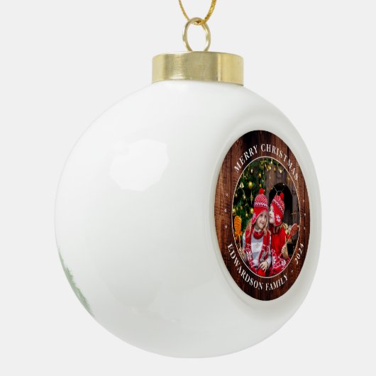 Creëer je eigen familiefoto persoonlijke kerst keramische bal ornament (Links)