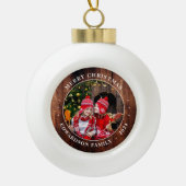 Creëer je eigen familiefoto persoonlijke kerst keramische bal ornament (Voorkant)