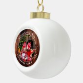 Creëer je eigen familiefoto persoonlijke kerst keramische bal ornament (Rechts)