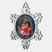 Creëer je eigen familiefoto persoonlijke kerst tin sneeuwvlok ornament (Rechts)