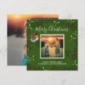 Creëer je eigen familiefoto's Merry Kerstry Feestdagenkaart (Voorkant / Achterkant)