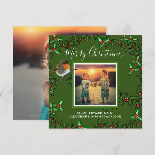 Creëer je eigen familiefoto's Merry Kerstry Feestdagenkaart (Voorkant / Achterkant)