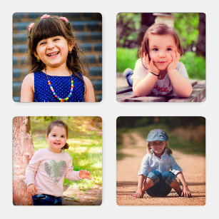 Creëer je eigen familiefoto's onderzetter set