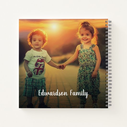 Creëer je eigen familiekollage uniek notitieboek (Achterkant)