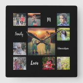 Creëer je eigen familiekollage uniek vierkante klok (Voorkant)