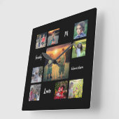 Creëer je eigen familiekollage uniek vierkante klok (Hoek)