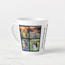 Creëer je eigen familienaam voor foto collage latte mok