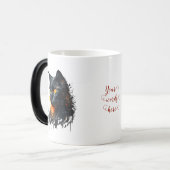 Creëer Je eigen Fiery Black Cat Bust Magische Mok (Voorkant links)