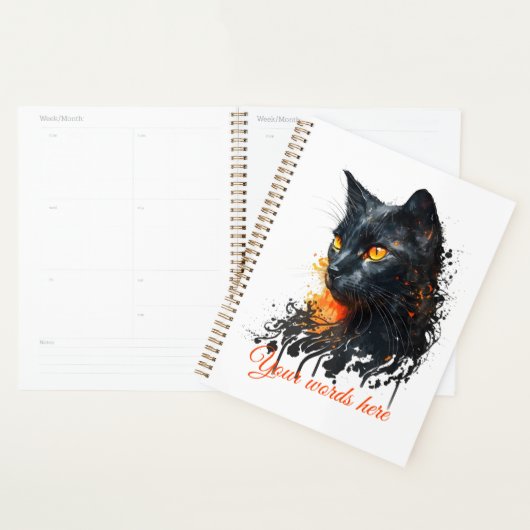Creëer Je eigen Fiery Black Cat Bust Planner (Display)