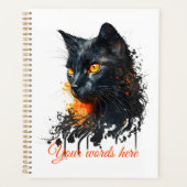 Creëer Je eigen Fiery Black Cat Bust Planner (Voorkant)