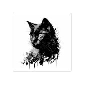 Creëer Je eigen Fiery Black Cat Bust Rubberstempel (Afrduk)