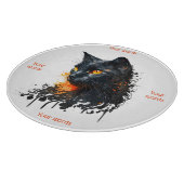 Creëer Je eigen Fiery Black Cat Bust Snijplank (Hoek)