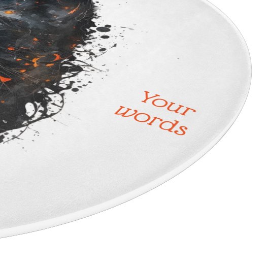 Creëer Je eigen Fiery Black Cat Bust Snijplank (Hoek)