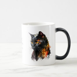 Creëer Je eigen Fiery Black Cat Magische Mok