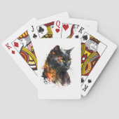 Creëer Je eigen Fiery Black Cat Pokerkaarten (Achterkant)