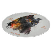 Creëer Je eigen Fiery Black Cat Snijplank (Hoek)