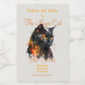 Creëer Je eigen Fiery Black Cat Wijn Etiket (Enkel label)