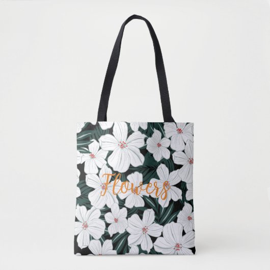 Creëer je eigen Floral en sms zomergroen wit Tote Bag (Voorkant)