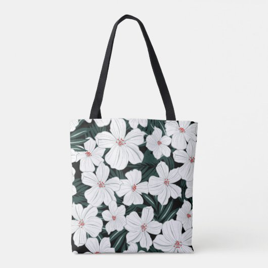 Creëer je eigen Floral en sms zomergroen wit Tote Bag (Achterkant)