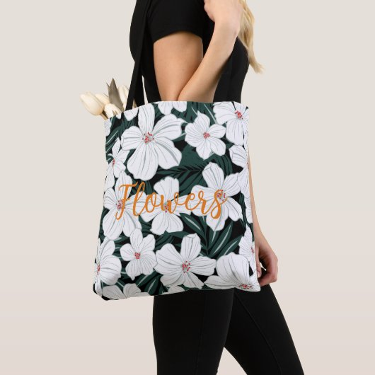 Creëer je eigen Floral en sms zomergroen wit Tote Bag (Dichtbij)